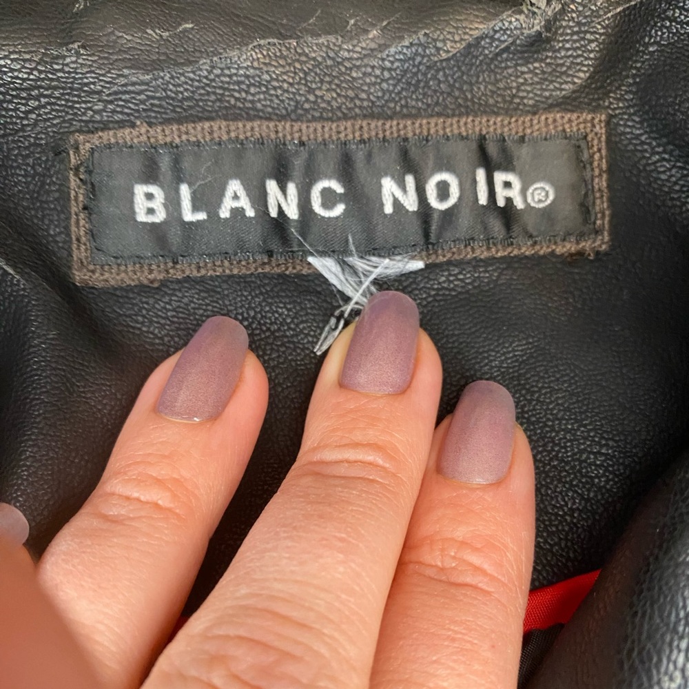 Blank noir faux leather moto jacket